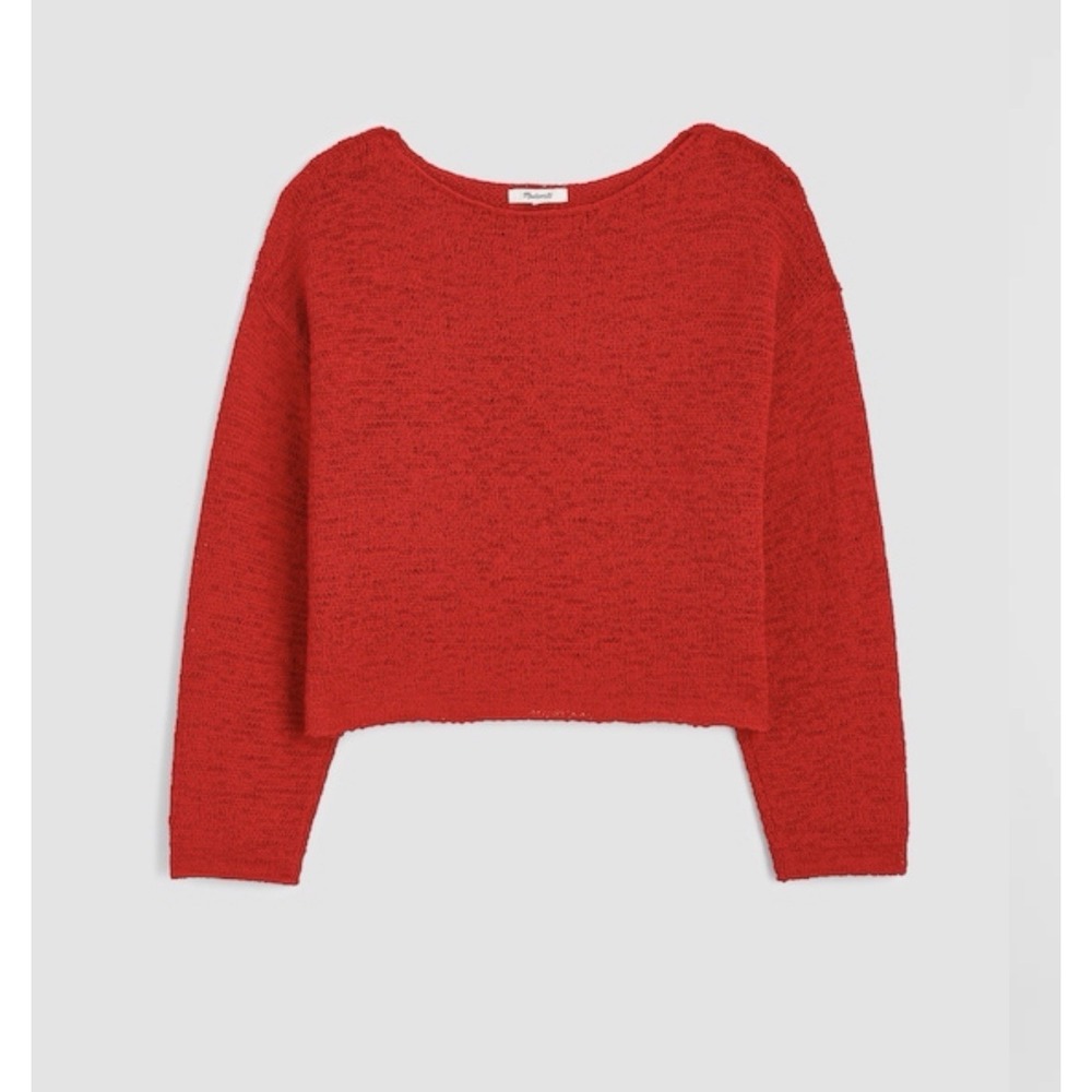 MADEWELL SMALL Boatneck Pullover Sweater In Red OA216